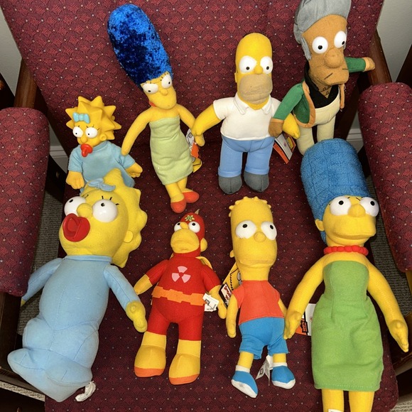 The Simpsons Plush Toy Lot Homer Marge Apu‎ Maggie Bart P4